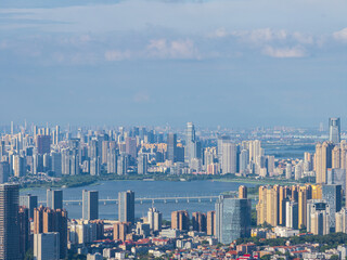 Fototapeta premium Skyline view of Wuhan City landmark