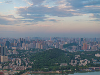 Fototapeta premium Skyline view of Wuhan City landmark