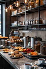 Chic restaurant vibes  sharing trendy morning moments with stylish breakfast experiences
