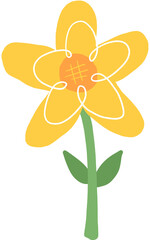 Yellow color flower illustration