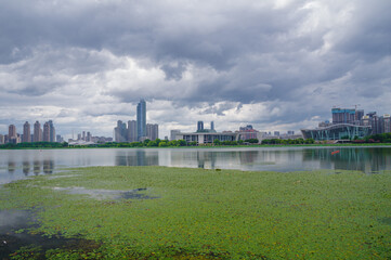 Skyline view of Wuhan City landmark