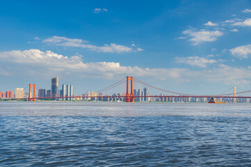 Skyline view of Wuhan City landmark