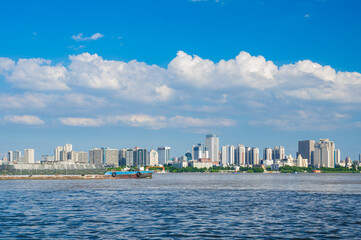 Fototapeta premium Skyline view of Wuhan City landmark