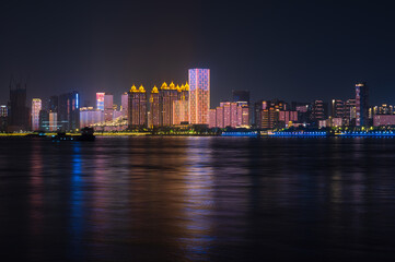 Fototapeta premium Skyline view of Wuhan City landmark