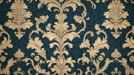 vintage wallpaper with intricate damask background art design backdrop