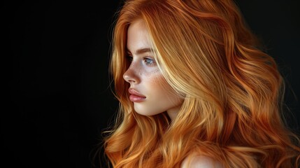 Obraz premium Portrait of a beautiful young woman with beautiful hair Hair care ideas, damaged hair repair ideas, beautiful hair, smooth, shiny hair. 