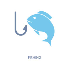 fishing concept line icon. Simple element illustration. fishing concept outline symbol design.