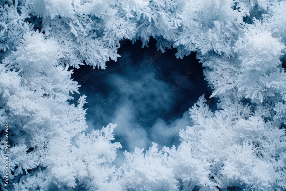 Wall mural Frosty winter wonderland with icy branches