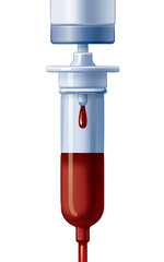 血液の入った点滴筒