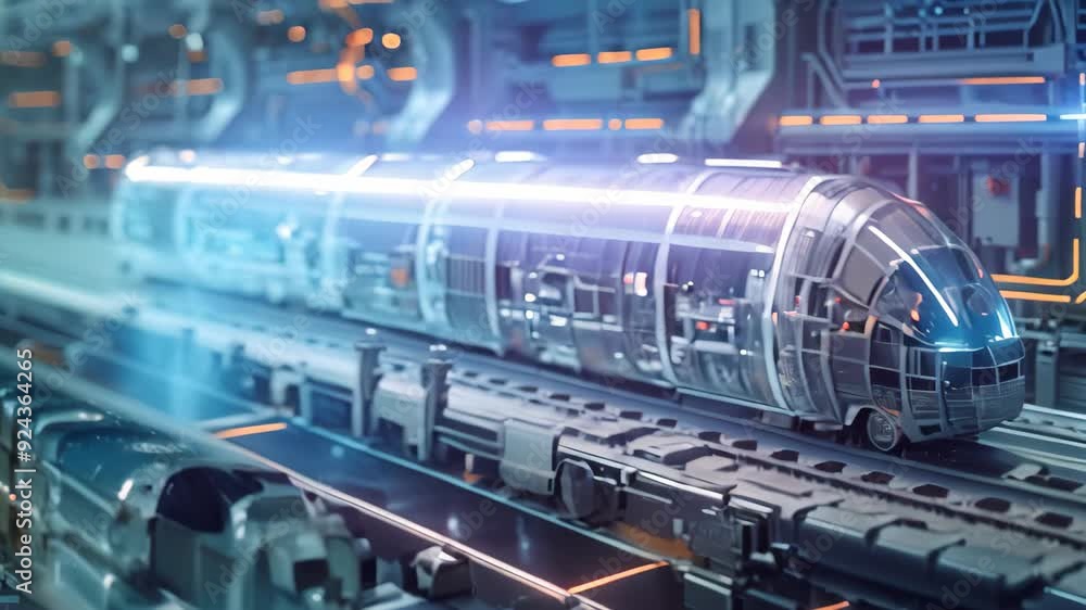 Poster digital blueprint concept for a futuristic high-speed transportation system a blueprint concept for 