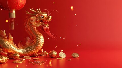 Golden Dragon Decoration for Chinese New Year
