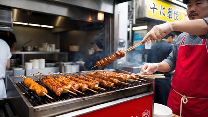 cooking meat on the grill