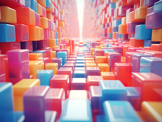Fototapeta premium Incredible a modern landscape of extruding hexagons