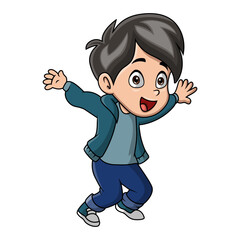 Cute happy boy cartoon funny