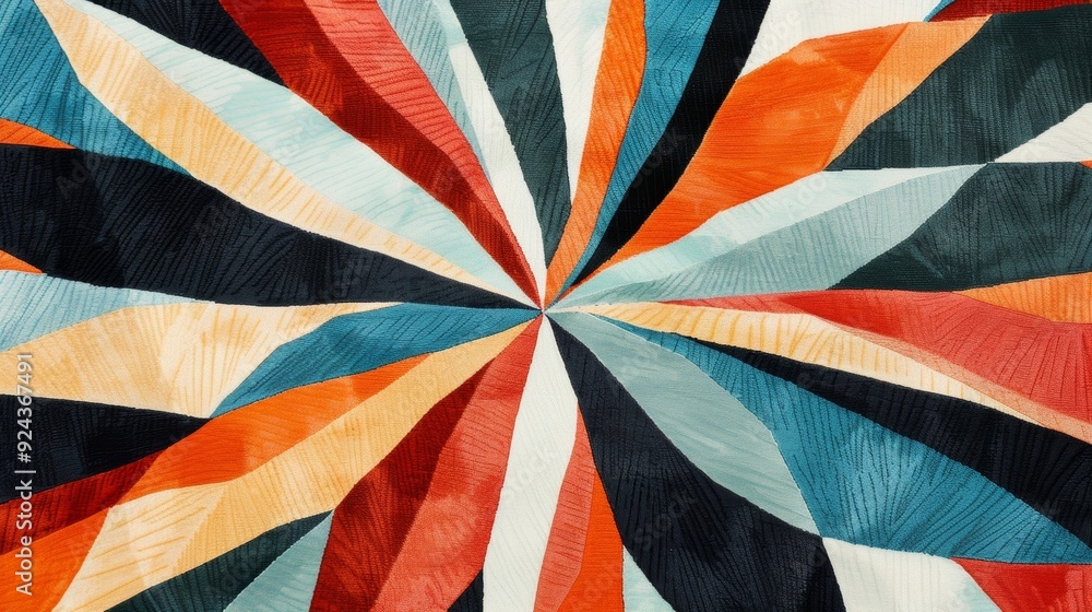 Poster a geometric take on abstract petals with sharp angles and bold colors creating a modern and edgy pat