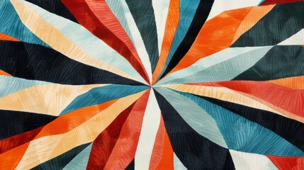 A geometric take on abstract petals with sharp angles and bold colors creating a modern and edgy pattern