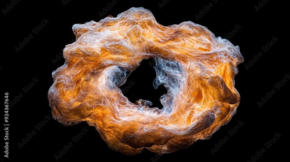 Poster Swirling flames of fire and smoke