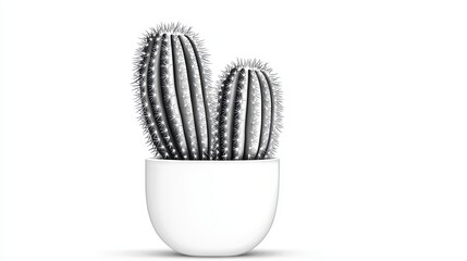 Artistic Cactus Pear, minimalist ink drawing, clean lines, white background, hand-drawn feel, elegant simplicity