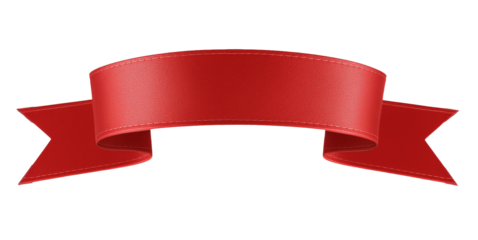 3D Red Ribbon Label Design