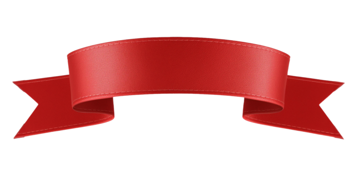 3D Red Ribbon Label Design