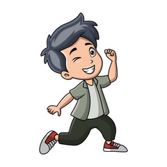 Cute happy boy cartoon funny