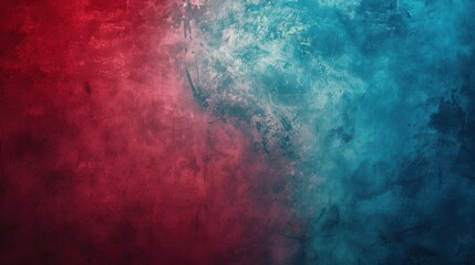 Fototapeta premium Vibrant Contrast. Red and Blue Background High Detailed Plain Background Concept