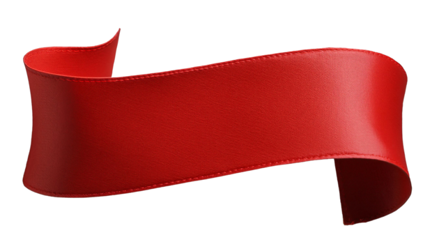 3D Red Ribbon Label isolated on transparent background