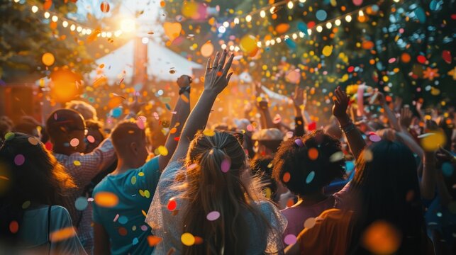 A vibrant Christian community celebrating together outdoors