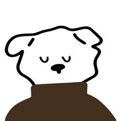 Adorable Dog Character in Turtleneck Vector | Cute Minimalist Design