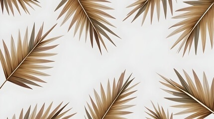 Fototapeta premium palm leaves on a white background