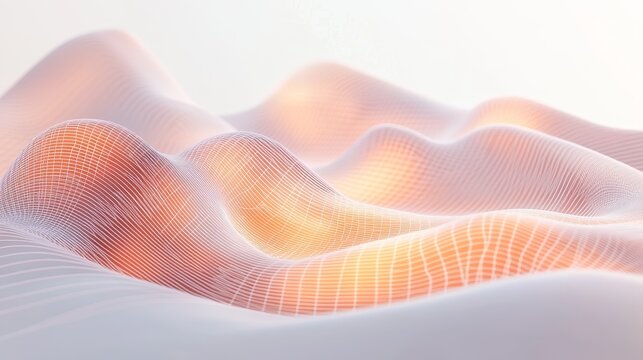 Abstract,  glowing,  soft,  organic,  shapes,  white,  orange,  background.