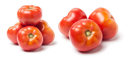 fresh tomatoes on white background 