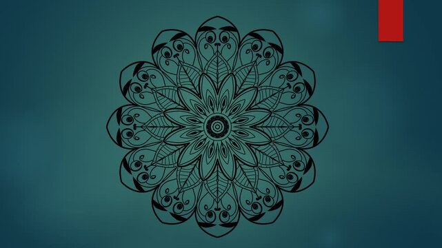 Abstract background kaleidoscope mandala round geometric seamless pattern. Animation kaleidoscope black and white