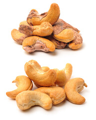 cashew nuts on white background
