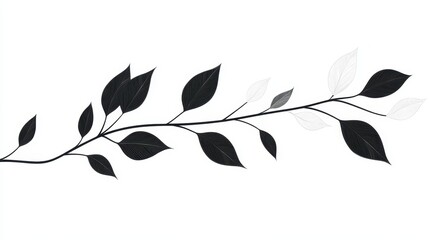 Minimalist mulberry vine, hand-drawn line art, elegant and simple, white background, soft and delicate