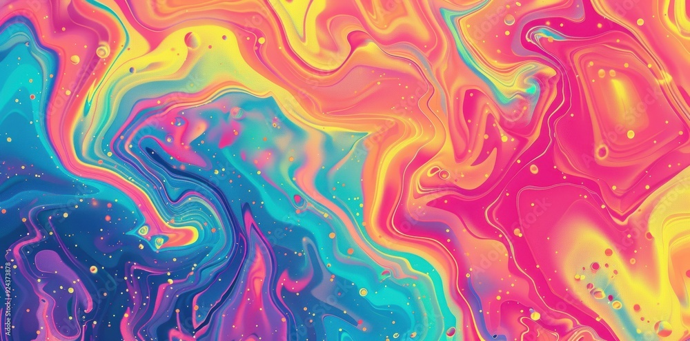 Poster whimsical dreams. playful and colorful abstract pattern concept