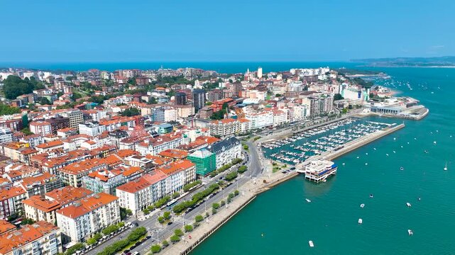 Aerial view of Santander, the capital city of the Cantabria region on Spain&rsquo;s north coast