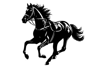 horse isolated on white, A silhouette of a running horse, racehorse silhouette, Arabian horse silhouette, silhouette horse running