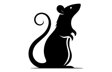 Mouse or Rat Icon Vector Design on White Background, Mouse rat silhouettes set, large pack of vector silhouette design, isolated white background, Rodent silhouette collection