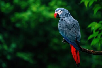Obraz premium A charming gray parrot at the zoo.