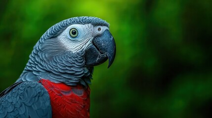 Obraz premium A charming gray parrot at the zoo.