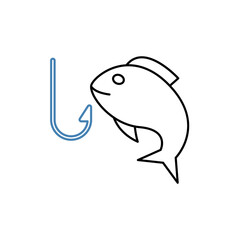 fishing concept line icon. Simple element illustration. fishing concept outline symbol design.