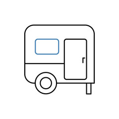 caravan concept line icon. Simple element illustration. caravan concept outline symbol design.