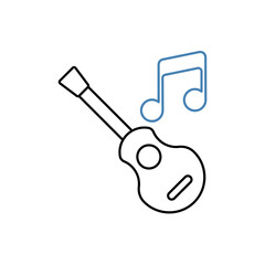 guitar concept line icon. Simple element illustration. guitar concept outline symbol design.
