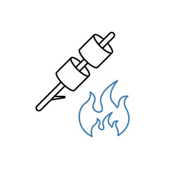 marshmallow concept line icon. Simple element illustration.marshmallow concept outline symbol design.