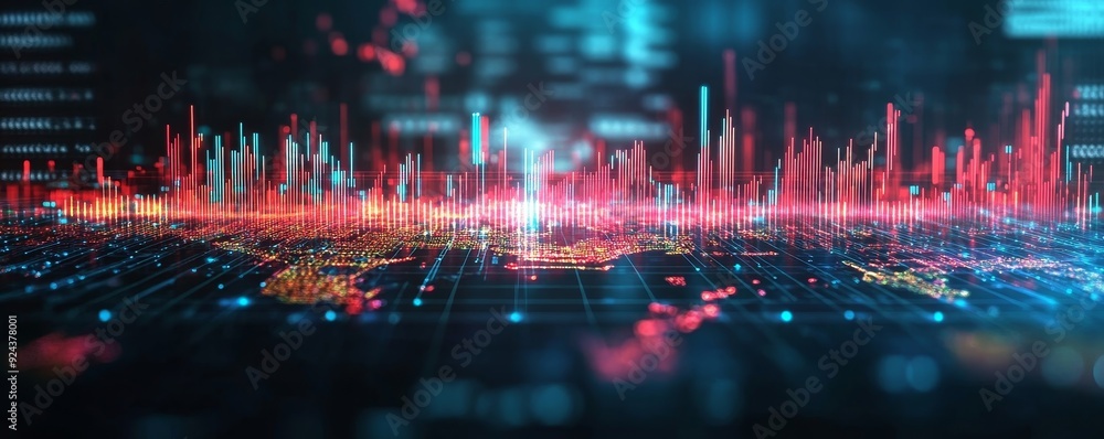 Poster business technology, finance and investment background. global business network concept. data analys