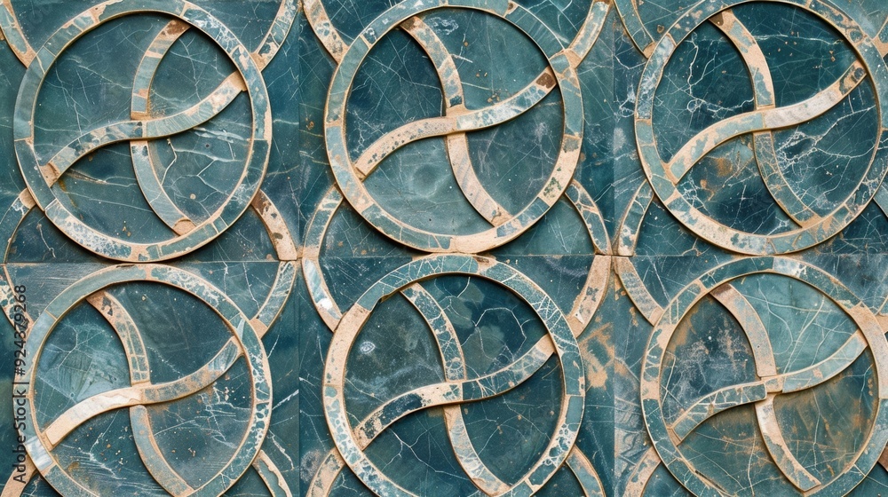Aufkleber a geometric pattern of intersecting arcs and circles reminiscent of the natural currents and eddies 