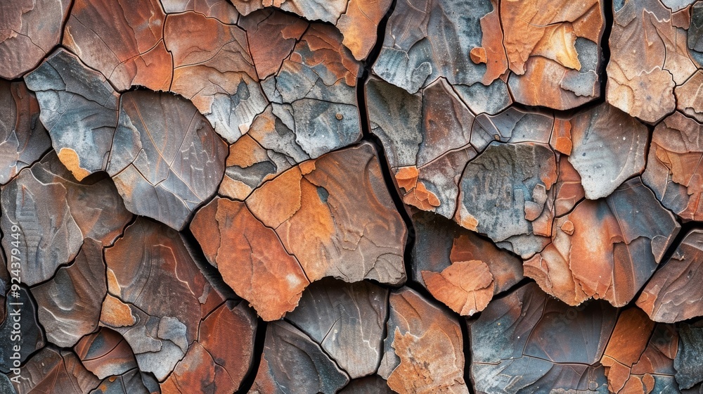 Poster bold jagged shapes in contrasting colors create a dynamic and lively texture that resembles a cross 