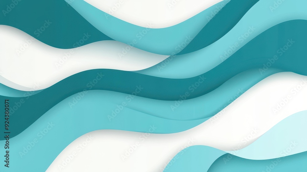 Poster explore a serene abstract design featuring soft blue curves that create a tranquil and modern feel i