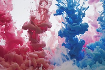 Color paint drops in water , abstract color mix , drop of Ink color mix paint falling on water Colorful ink in water,